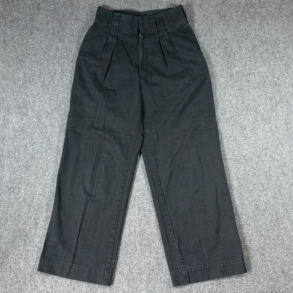 Uniqlo U Belted Pleated Wide Pants Black Size 4 Office Business Travel Stretch